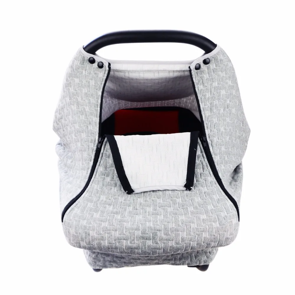 New Design Quilted with knitted material breathable and comfortable baby car seat canopy nursing cover for winter