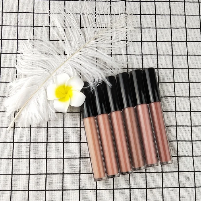 Private label 6 warm color lip gloss long lasting nude matte liquid lipstick lipgloss