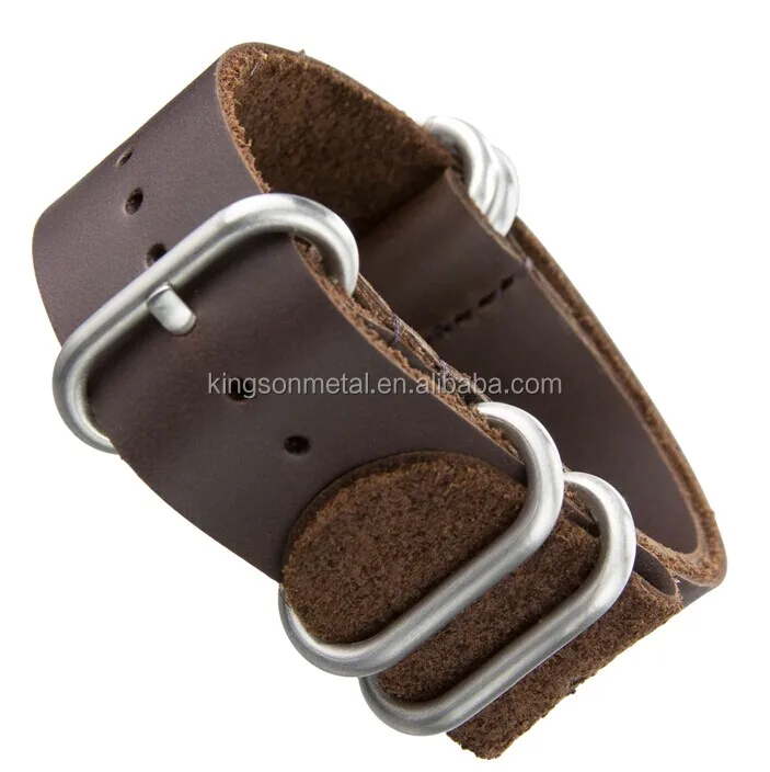 
good quality genuine leather zulu strap with zulu hardware 