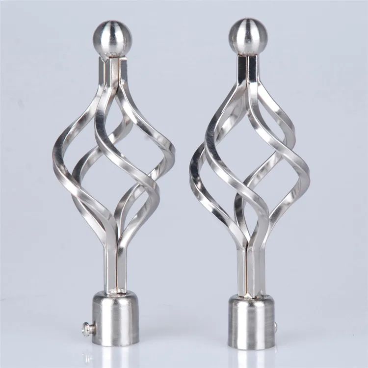 New Products Decorative Window Curtain Drapery Rod End Cap Iron Curtain Finials