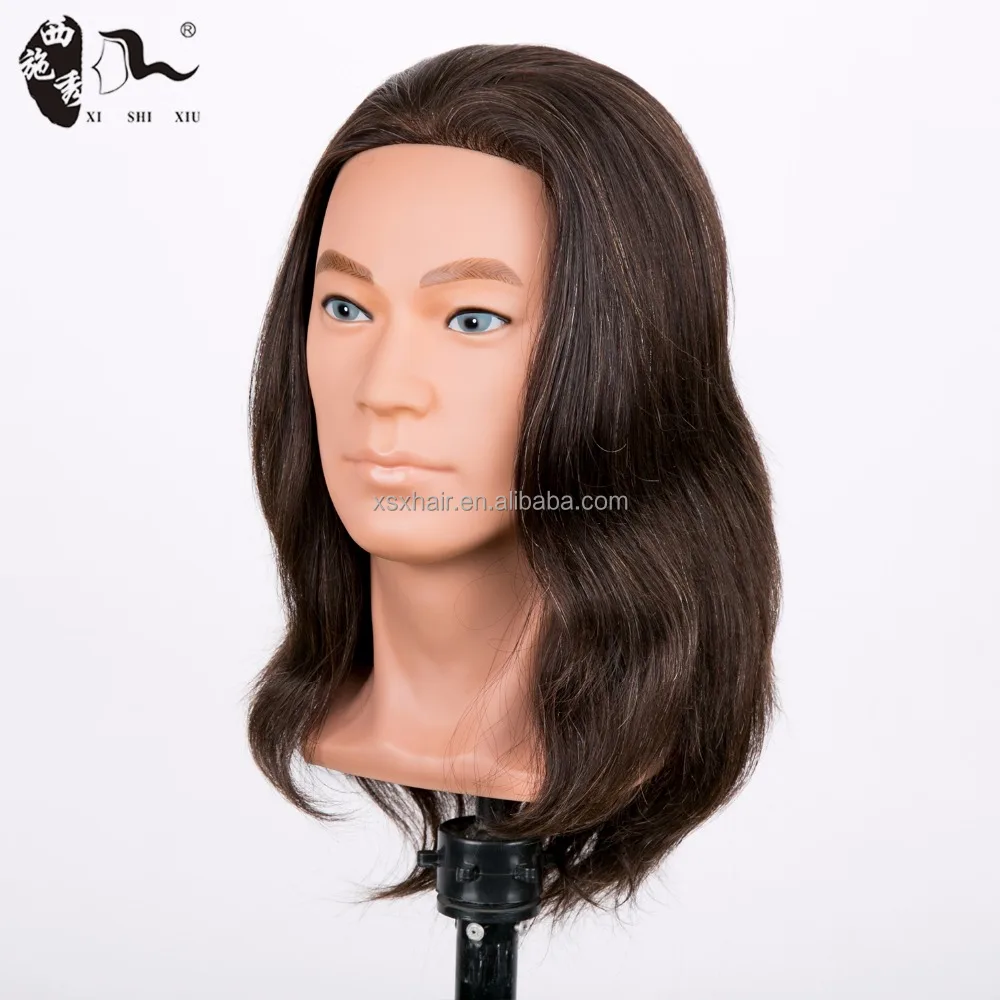 XISHIXIU high quality training male head, men hair training head, male mannequin head with human hair