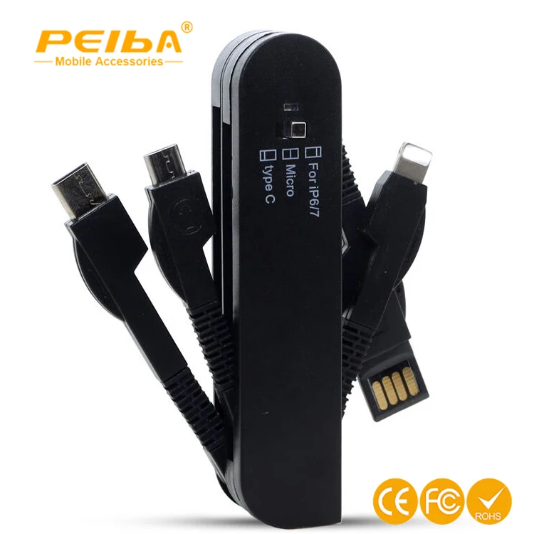 
2021 new promotional gift Swiss Army Knife Micro USB multi Charge Cable with new type c connector 