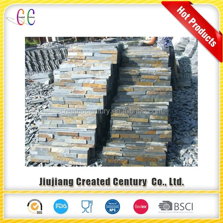 
Cheap exterior mutilcolor slate cultured stone for wall 