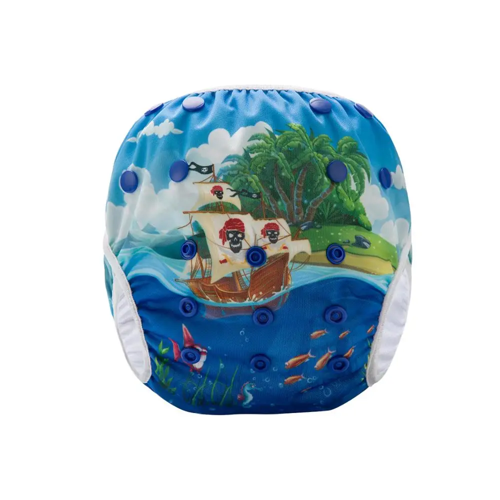 Cloths Baby Summer Pul Printed Fabrics Adjustable Reusable Swim Nappies