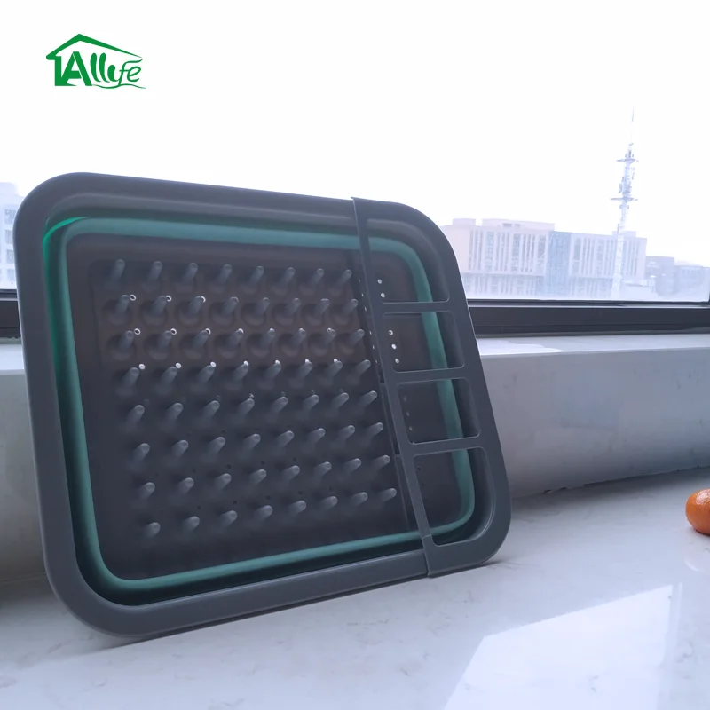 Allife folding plastic drying rack set folding drying rack collapsible plastic dish drainer