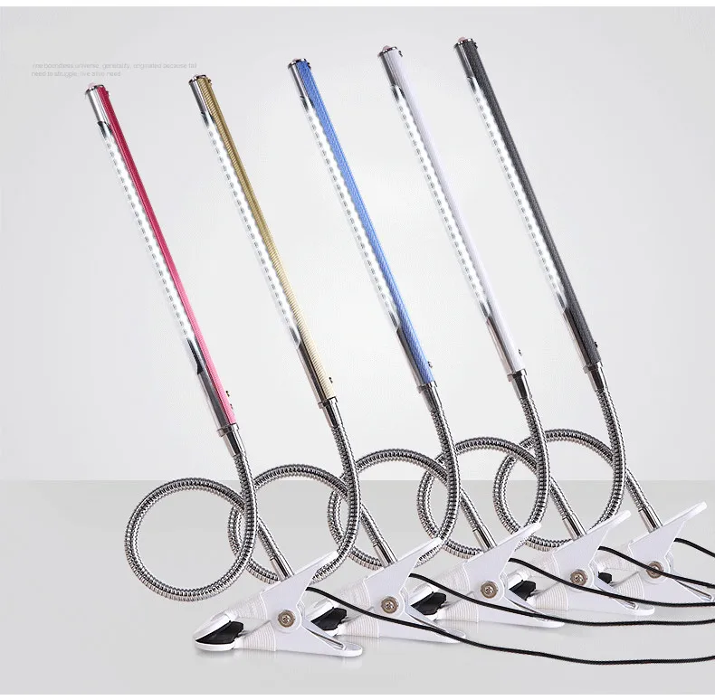 Fashionable Multi-Function  touch LED Nail Table Lamp with usb port 3 brightness control clamp lamp For 5W study living bed room