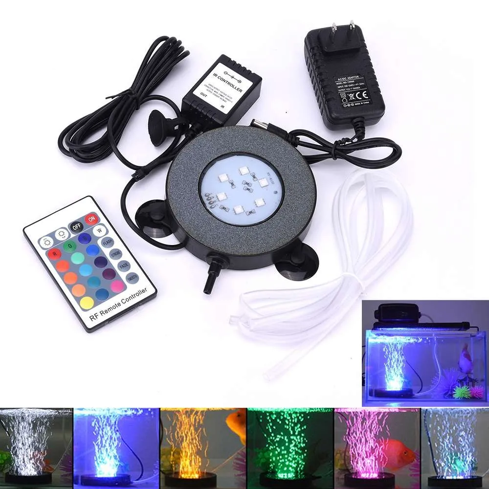 RGB SMD-5050 светодиодный аквариумный светильник с пузырьковым камнем кислородное воздушное освещение для коралловых рифов морской