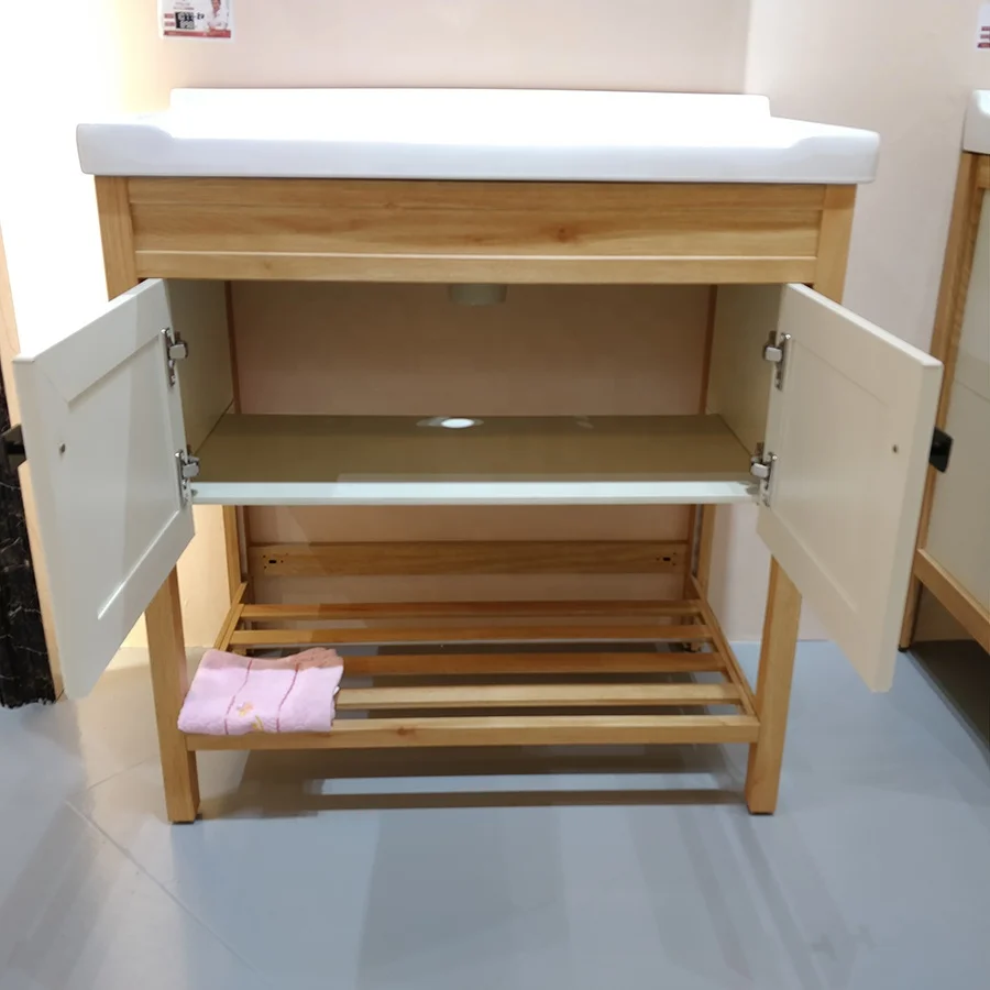 Floor Standing Ceramic Basin Aluminum Bathroom Vanity Bathroom Cabinet