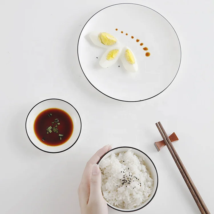 
italian ceramic black compostable dinnerware set 