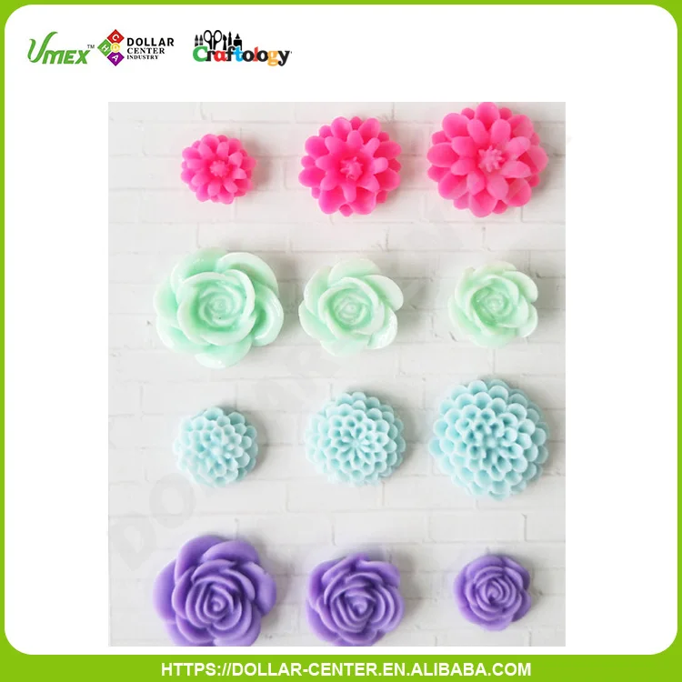 12pcs Lovely resin embellishment Flower For Babies Clothing