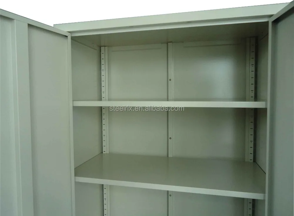 Fixed 4 adjustable shelves metal filing cabinet 2 door storage cabinet made in China