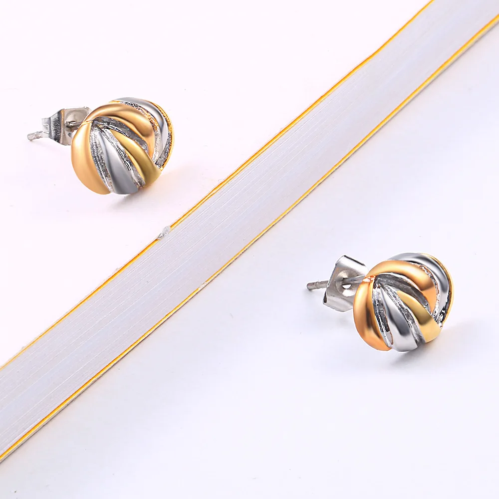 Lady Cheap Yiwu Jewellery Free Shipping Geometric Gold Necklace Earring Jewellery No Fade Necklace Bijoux
