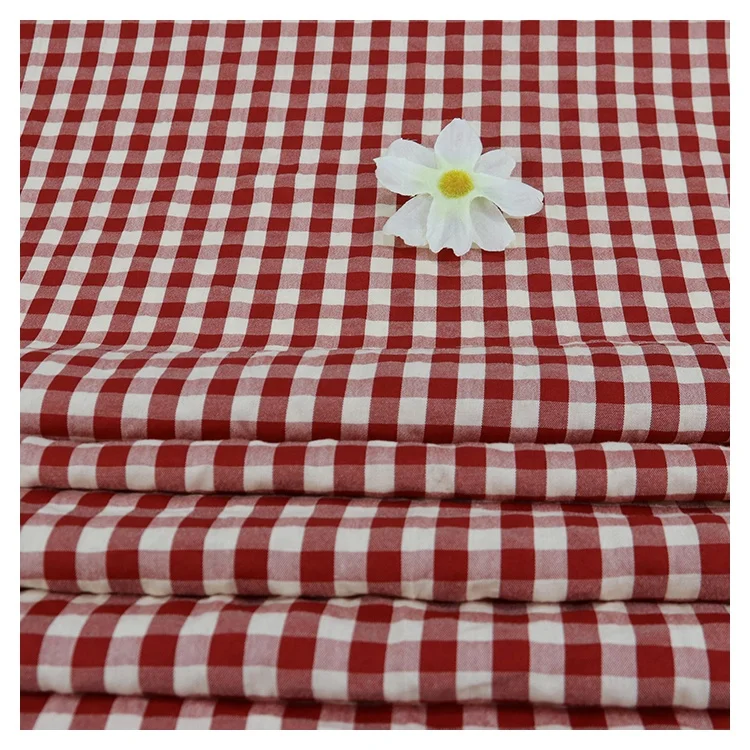 China supplier woven plain dyed textile fashion polyester plaid fabricn for dresses
