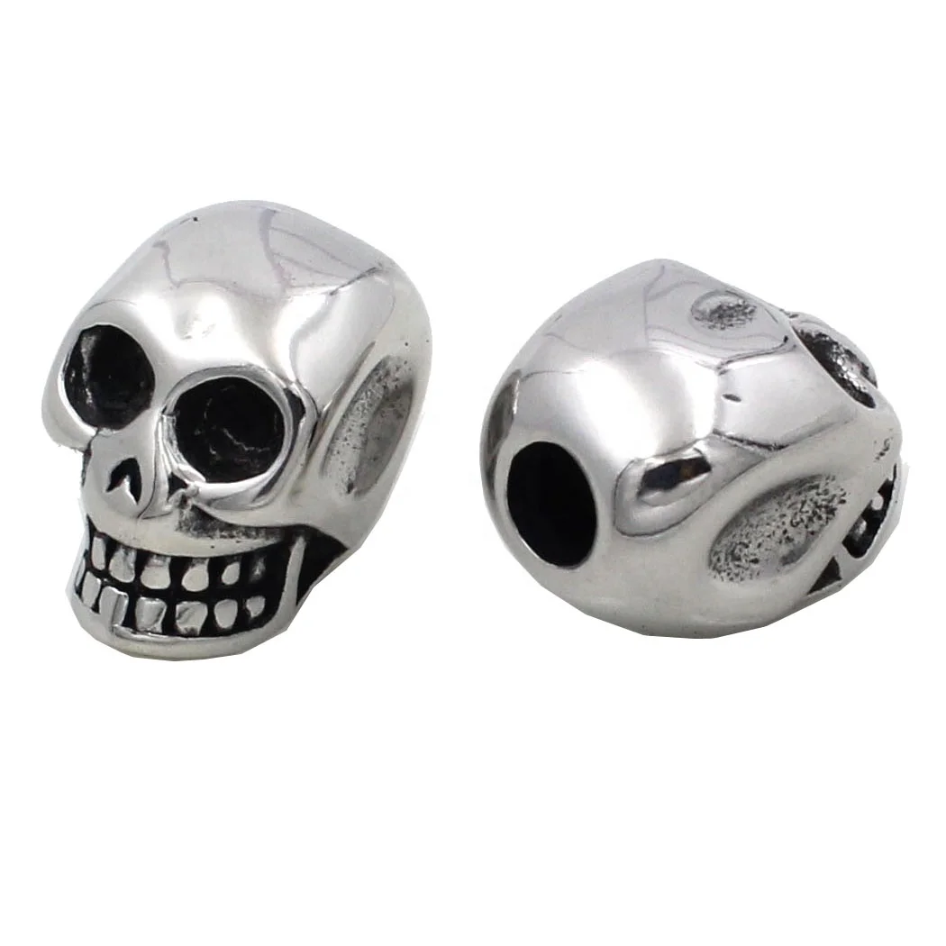 Оптовая продажа, бусины Yudan из нержавеющей стали с изображением черепа