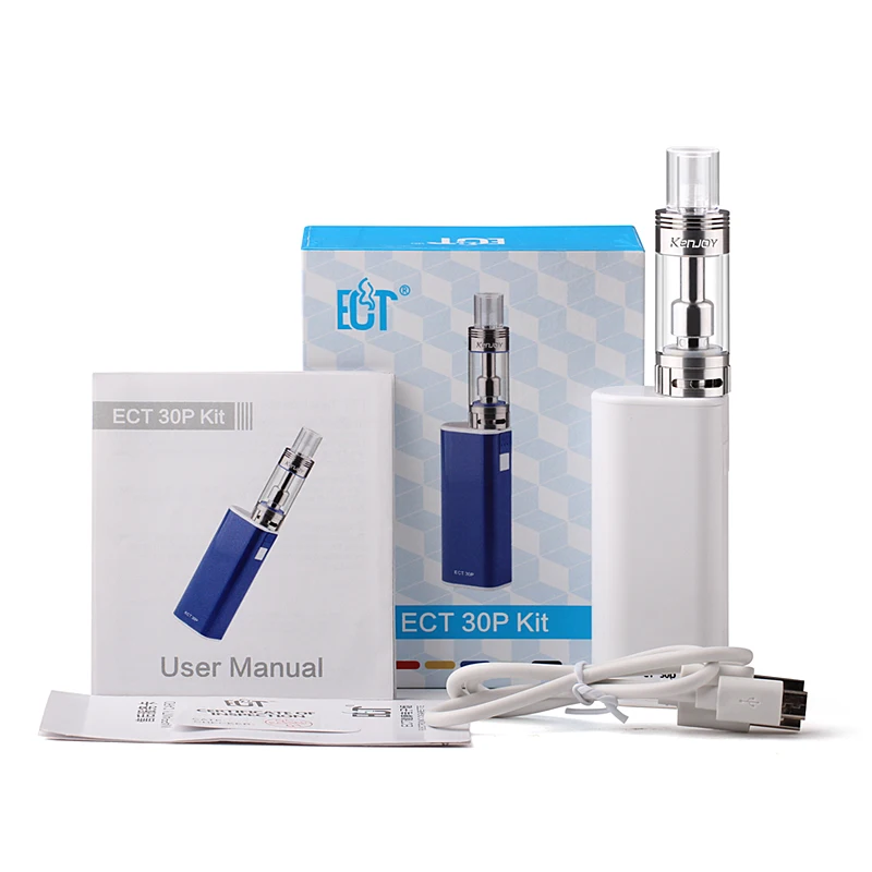 2016 new design authentic ECT 30p kit electronic cigarette 30W box mod e cigarettes 2200mah Huge vapour lighter vot mini 2.5ml