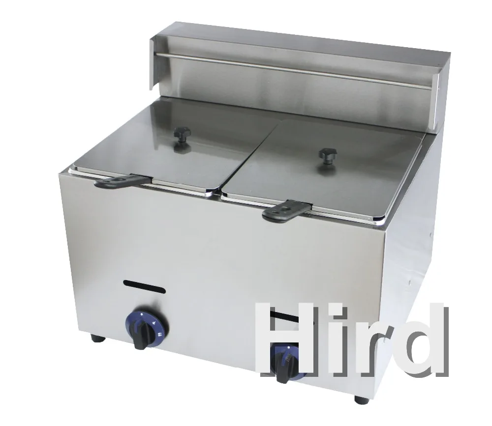 10+10L Commerical Gas Fryer Fast Food with Tow Tank and Two Basakets (HGF-72)