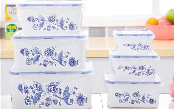 Rectangular plastic food container 5 pcs of  sets