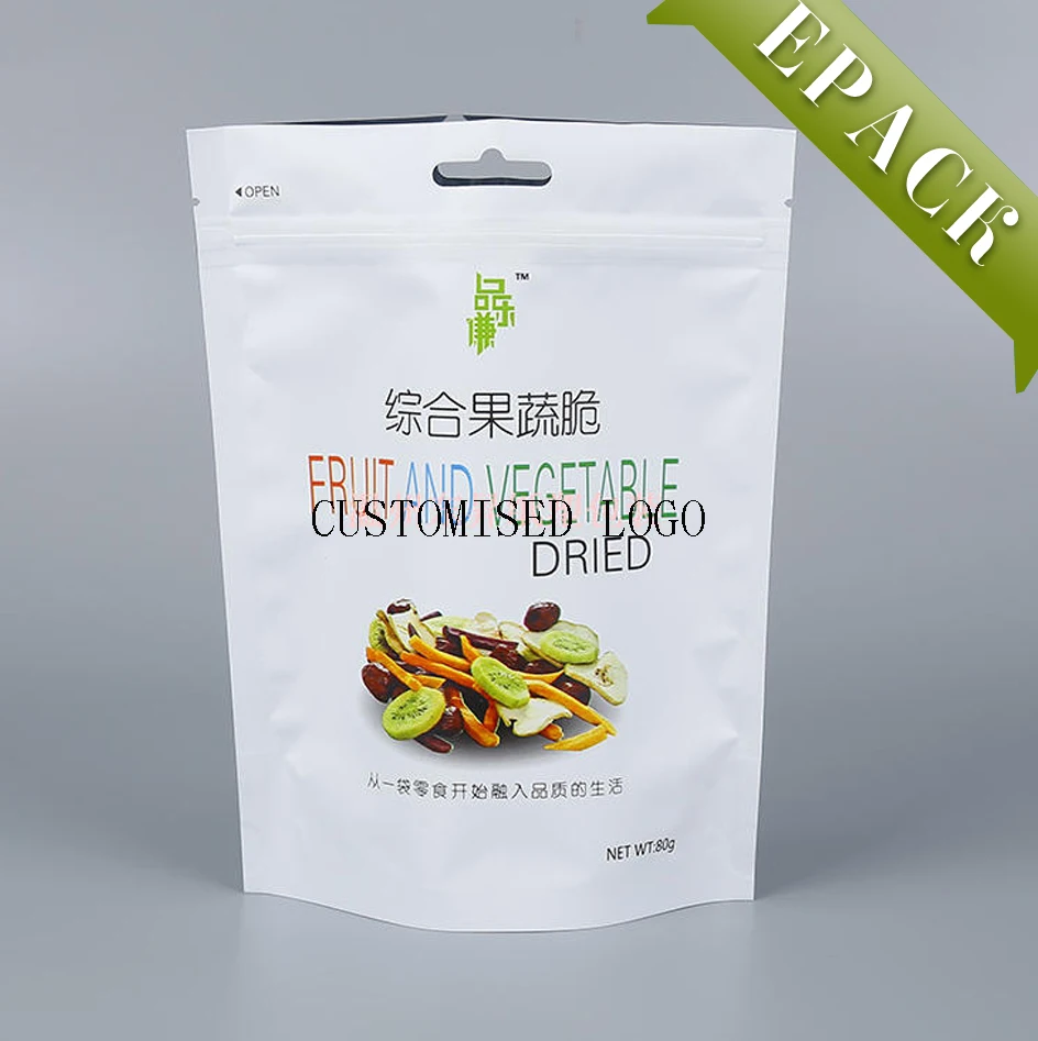 Custom print ziplock food grade dry fruit food stand up pouch bag