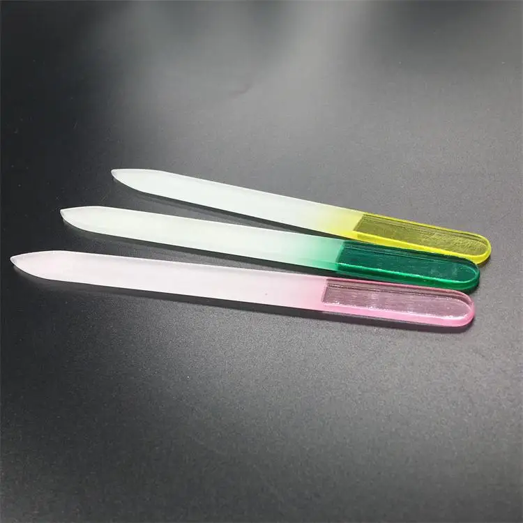 Professional Manicure & Pedicure Different Handle Colors Nail Glass File Personal & Salon Used With Amazing Designs