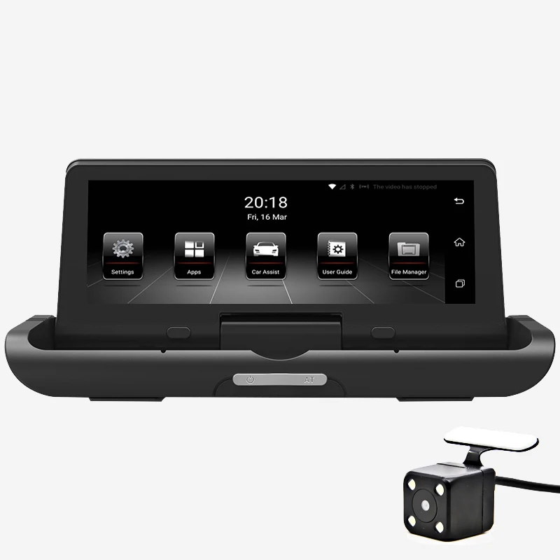 Electric folding Car DVR 8' 4G Android 1080P Full HD Car GPS Navigator DVR Camera ADAS Dual Lens Night Vision Video Recorder