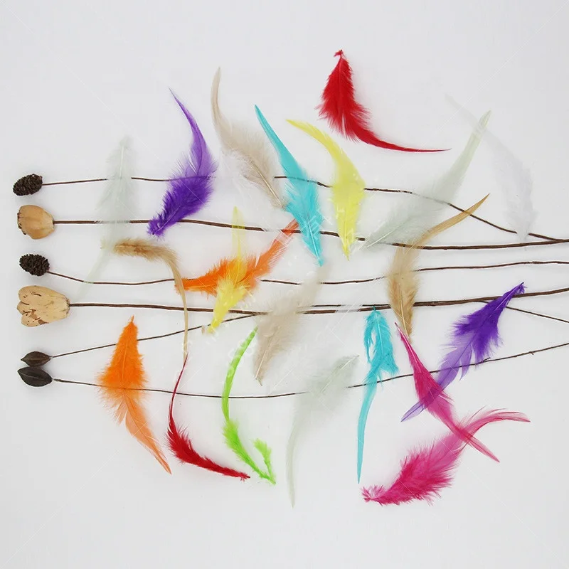 IEF-35 Wholesale Dyed 5-6inch Rooster Saddle Hackle Feather Strung