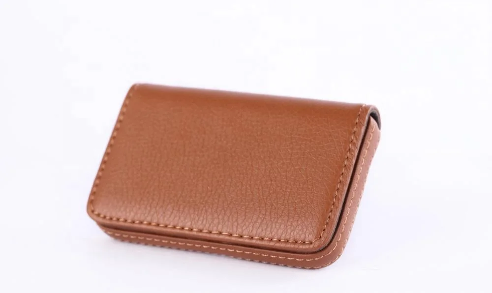 
Business Creative Gift card wallet leather Full-wrapped PU card holder wallet Magnetically Absorbed 