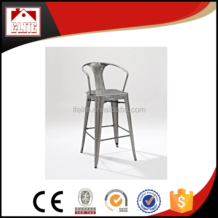 Hartleys Серебряный промышленных металлический стул кафе/бистро винтажные укладки сиденье