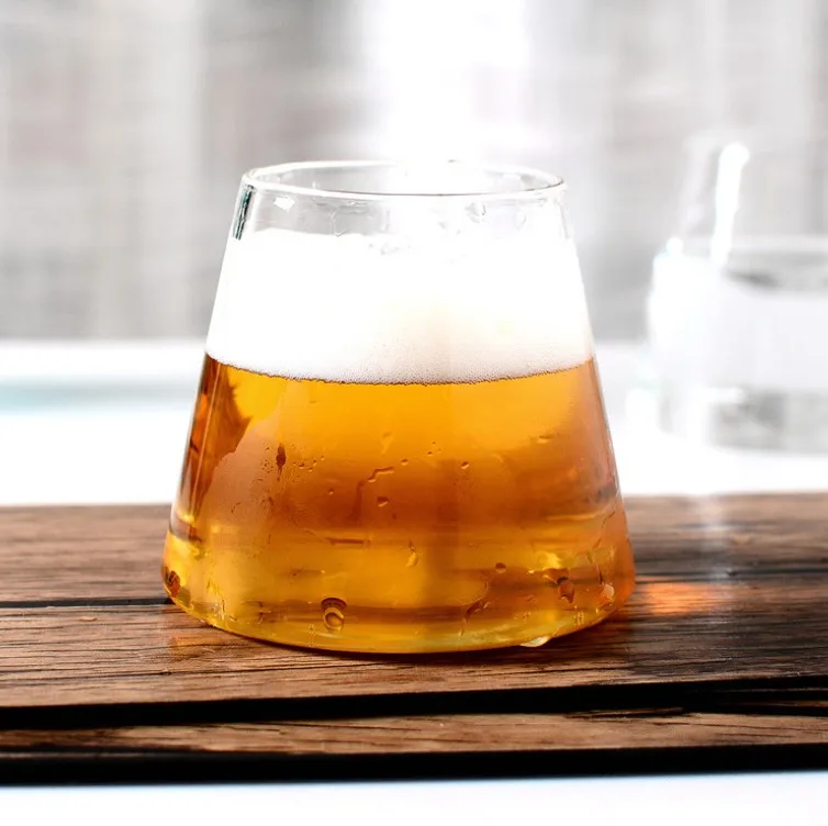 JHROC07 Creative Fuji Shape Large Borosilicate Big Drinking Water Glass Cup