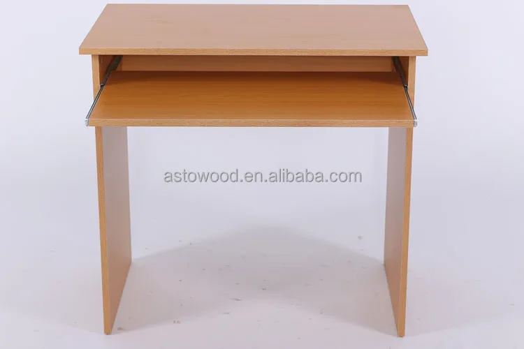 Melamine PB/MDF Computer Desk with pull out keyboard shelf in Gloss White
