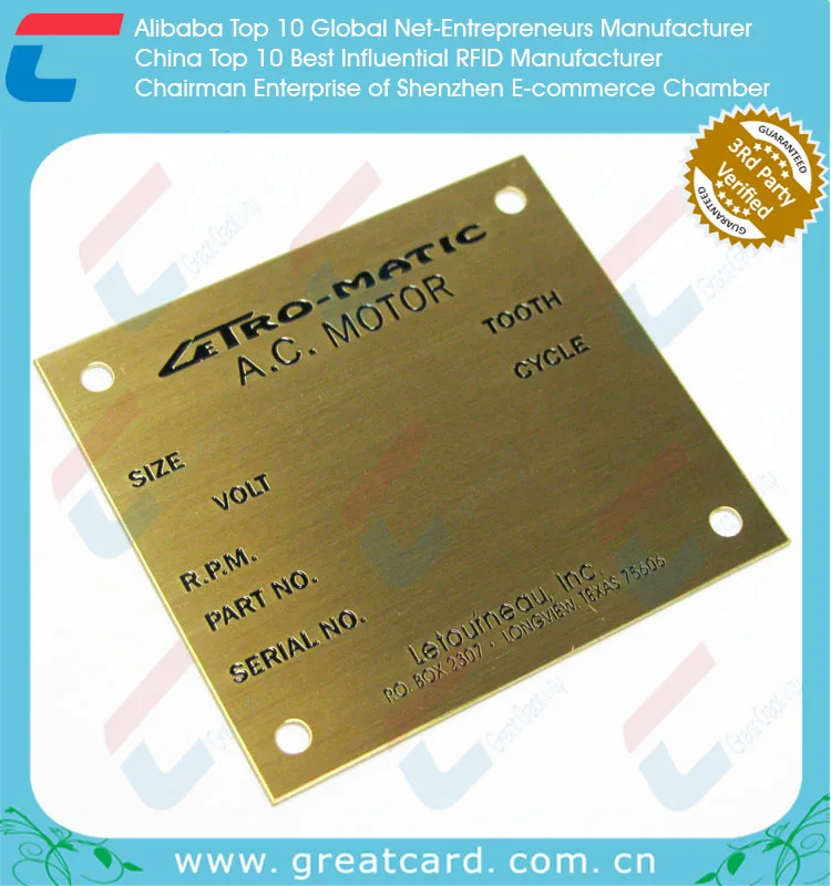 
Metal Furniture sign / Brass name plate, Bronze nameplate 