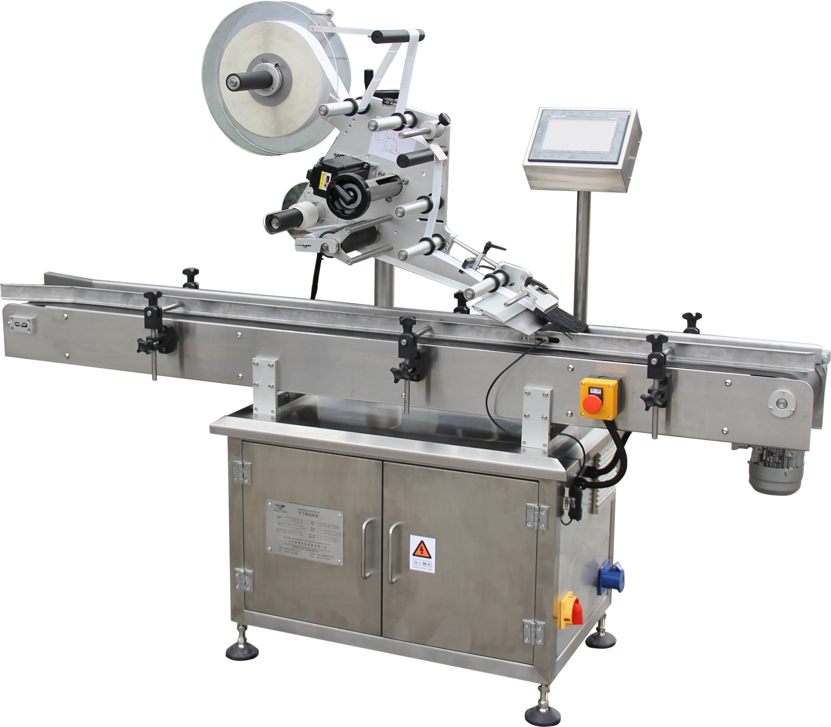 High quality automatic sticker flat box tray top surface labeling machine