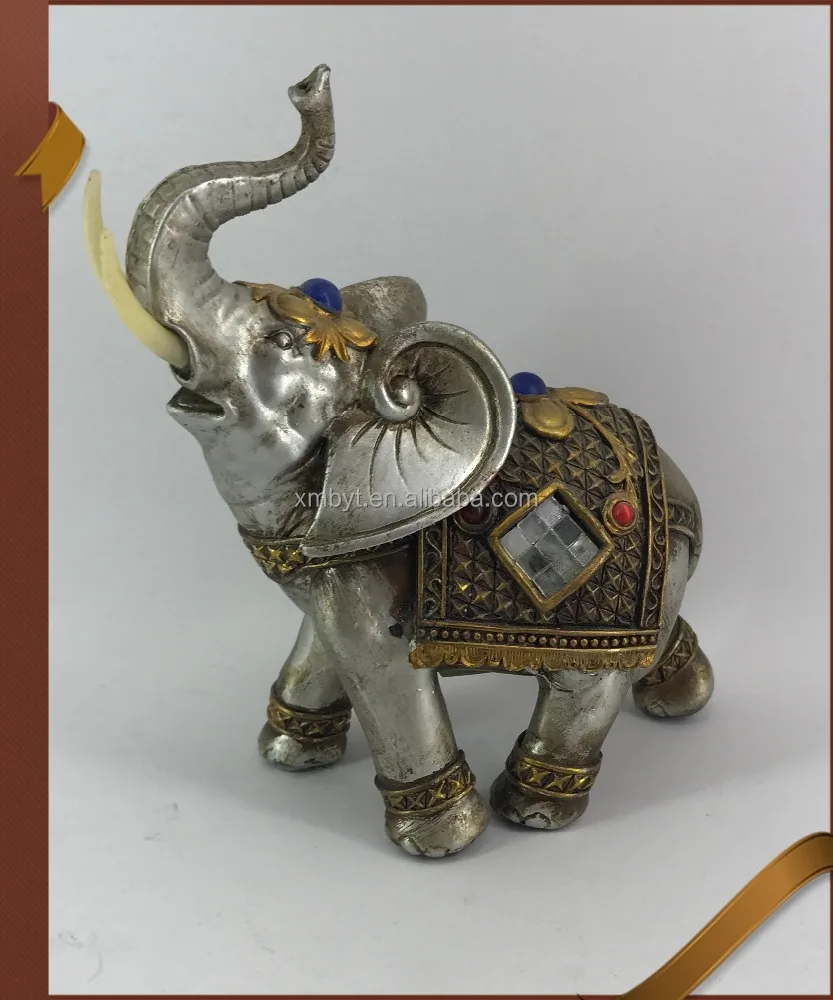 Wholesale Large Resin Elephant Statues Gold Indian Elephant Figurines For Decoration