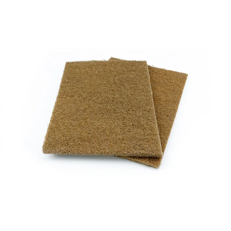 Non abrasive kitchen cleaning scrubber handle thick nylon dish scrub pad non woven heavy duty green sponge scouring pad