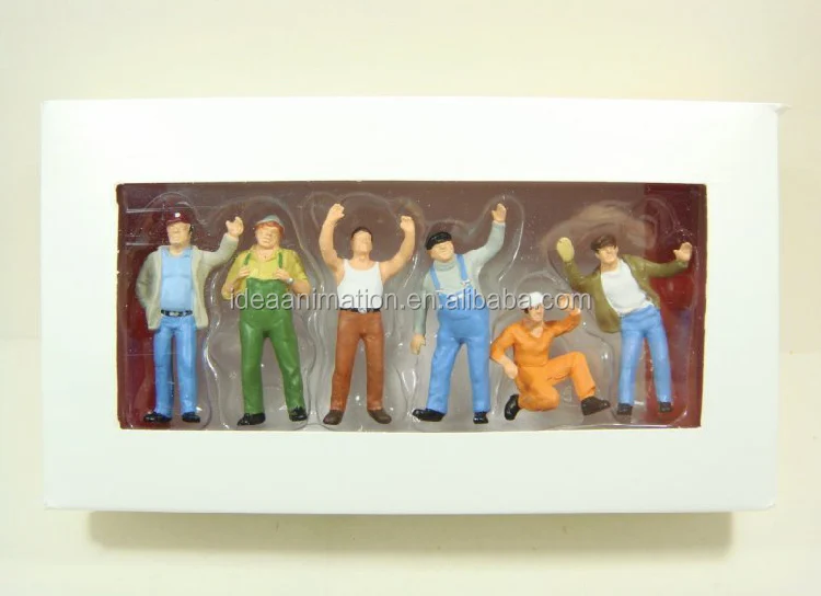 custom made small mini plastic 1/50 scale model human figures