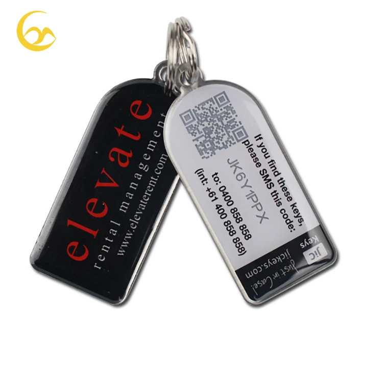 
Custom logo safety ID tracking key tag to find lost key chain owner 