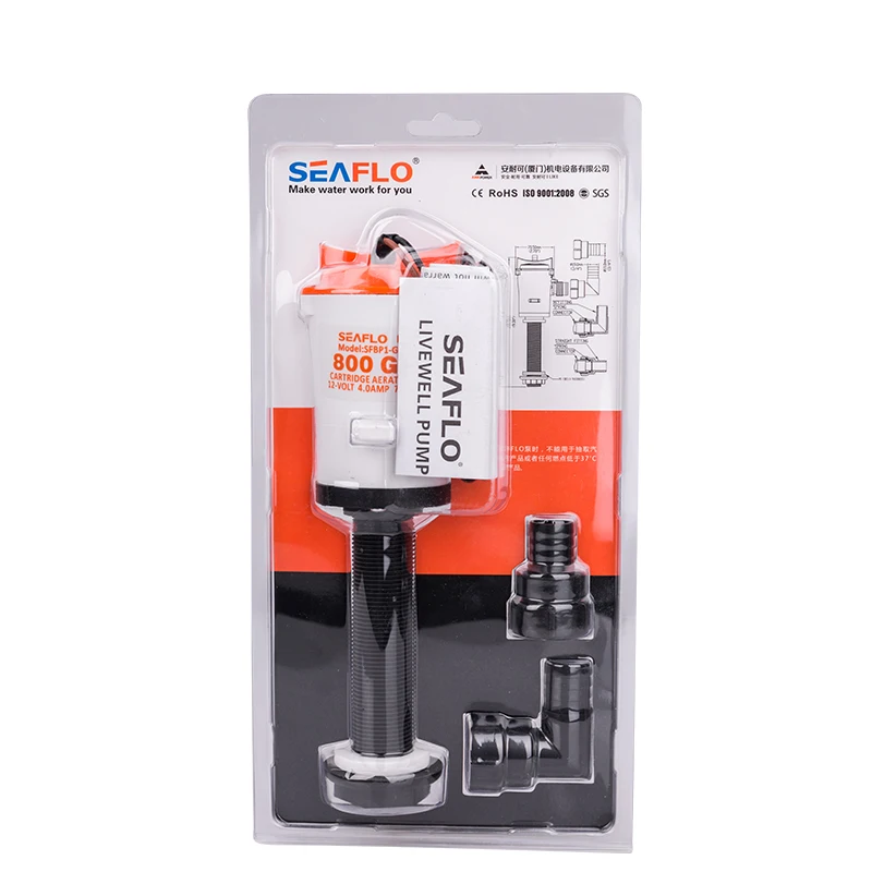 12V Baitwell Livewell Pump Submersible Cartridge Boat Bilge Pump 350/600/800GPH