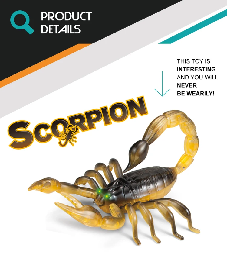 Дешевый животный специфический гибкий операционный Скорпион автомобиль игрушки пульт дистанционного управления с подсветкой
