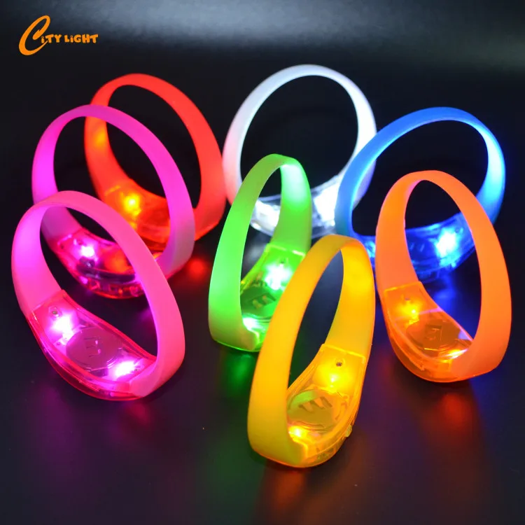 wedding party favors silicone light led bracelet sound activated