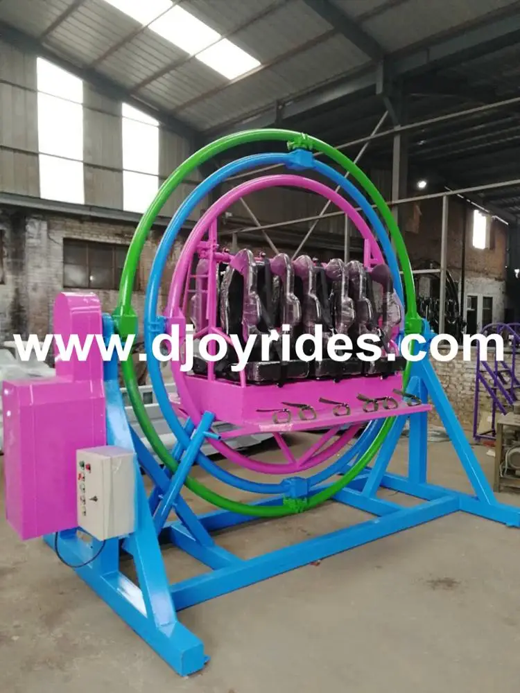 Factory colorful electric 6 seats industrial gyroscope  human gyroscope with trailer