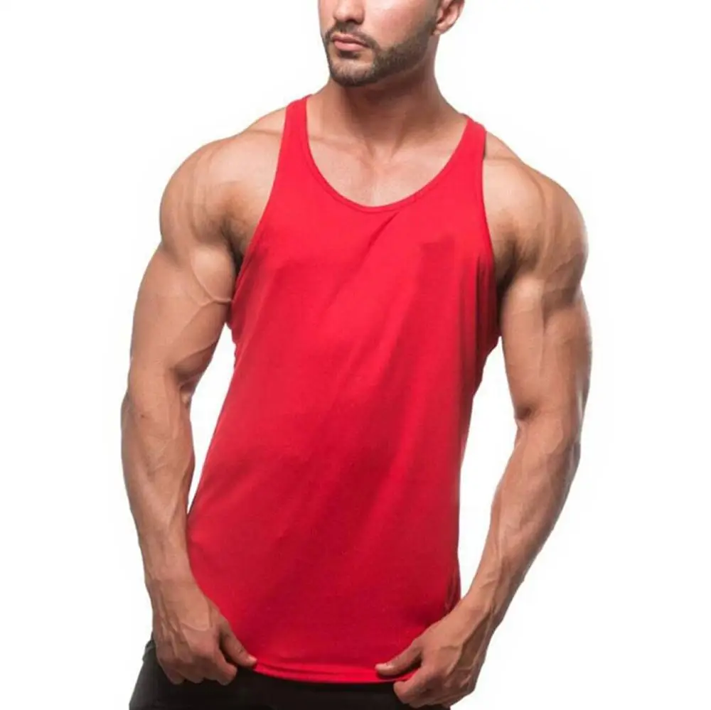 Good price OEM 100 cotton custom logo blank casual mens vest black tank