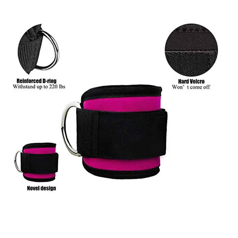Best Ankle Straps for Cable Machines Double D-Ring Adjustable Neoprene Premium Cuffs to Enhance Legs, Abs & Glutes