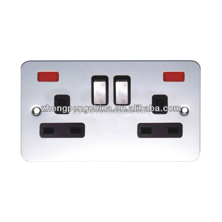 Сделано в Китае металла материал электрические двойной разъем 3-контактный лучшие выключатели и розетки