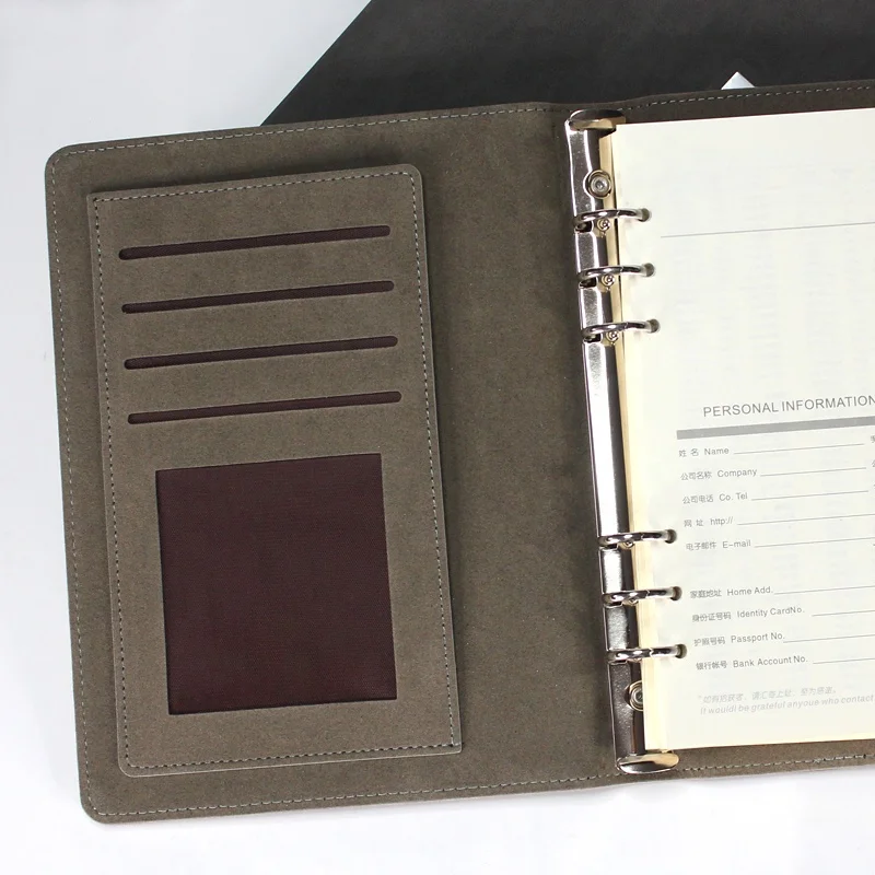 
Elegant Style Ring Spiral Pocket Inset notebook magnet closure for all kinds of Professions Careers Usage 
