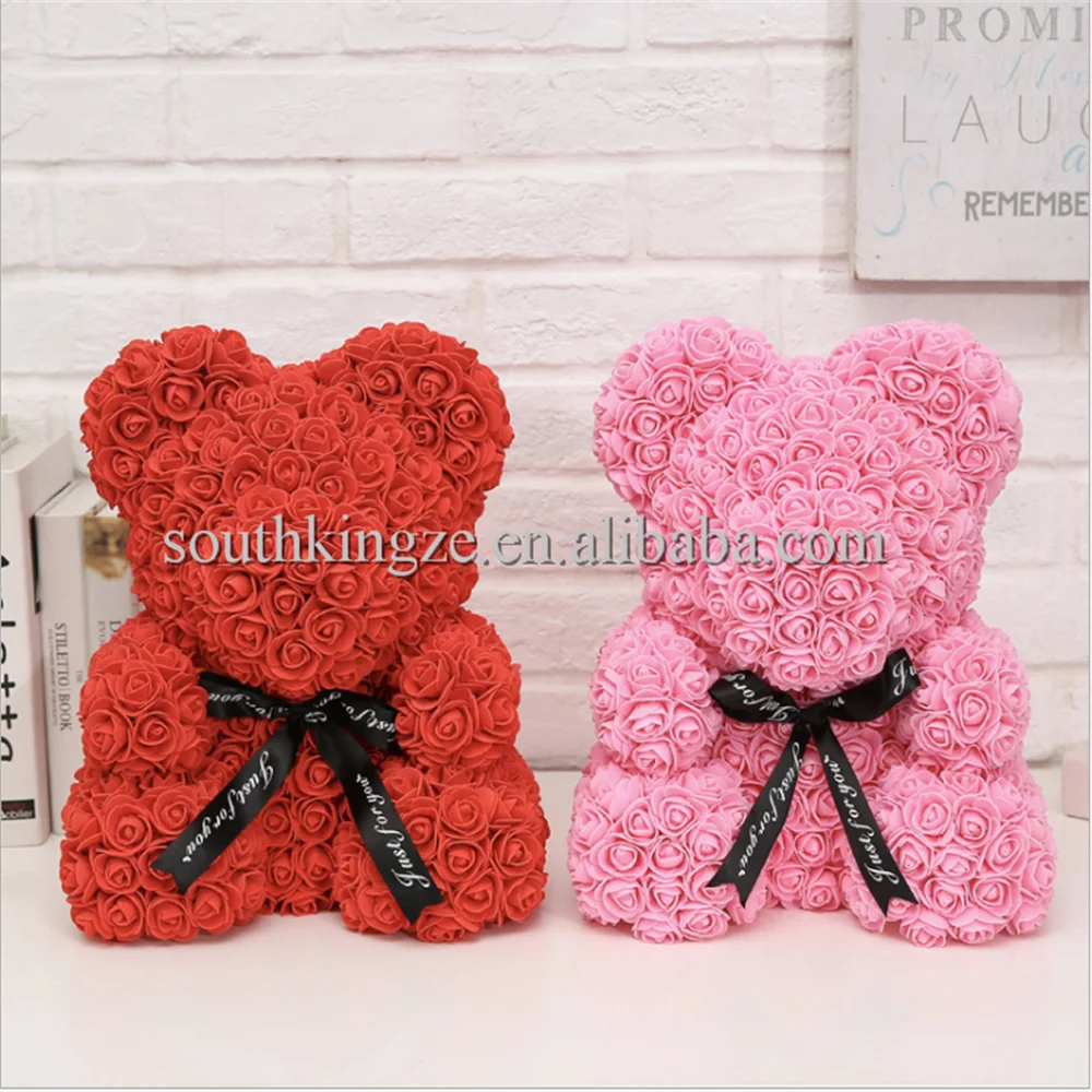 
25cm Artificial Flowers Foam Rose Teddy Bear 9 colors Available Anniversary Best Perfect and Unique Gift 