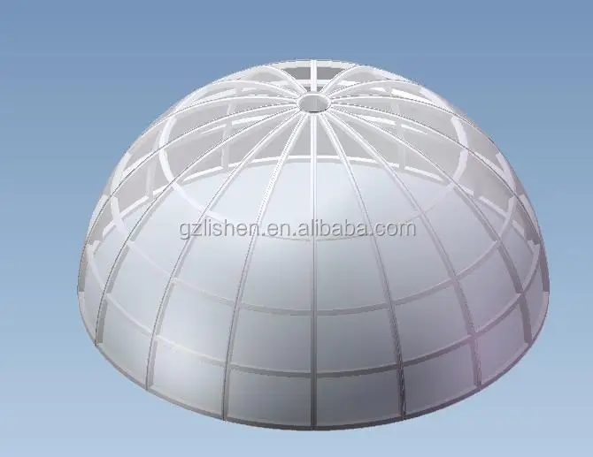 
custom-made large polycarbonate skylight dome with steel frame roof dome 