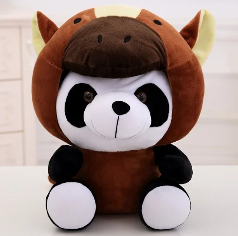 Kawaii Chinese Zodiac Panda Plush Toy Stuffed Soft Animals Mouse Cattle Dog Rabbit Plush Doll Cute Gift for Children