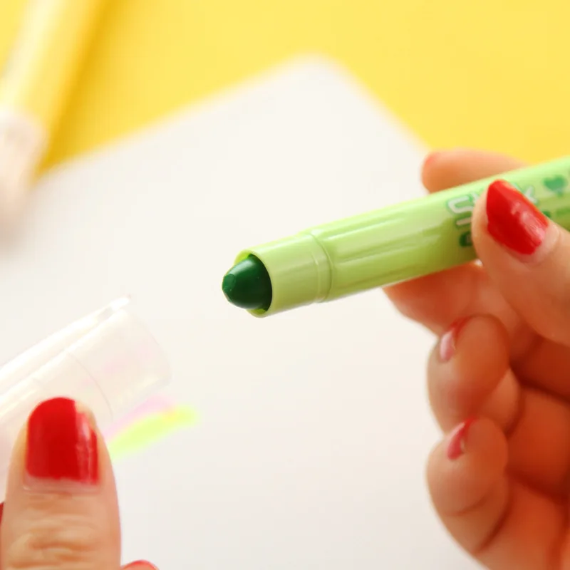 South Korea stationery lovely color solid fluorescence pen key marker crayon color marker pen