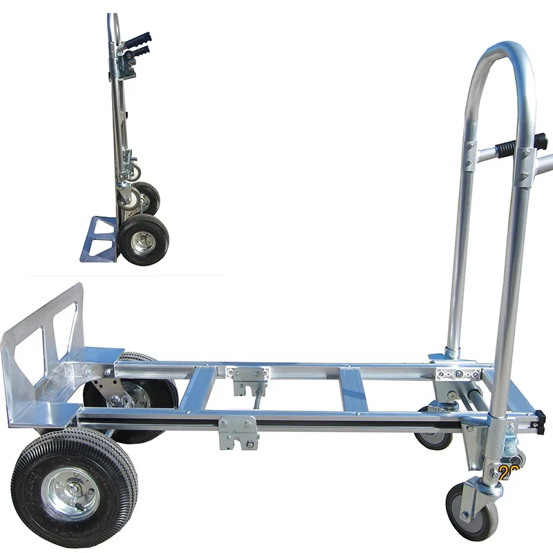 2-in-1 Convertible Style Size Dolly Hand Trolley for Agriculture with Rubber Wheel