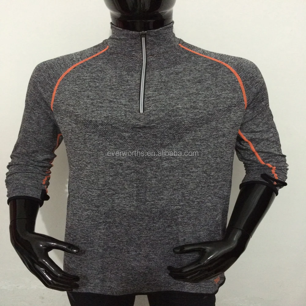 Half zip womens seamless pullover long sleeve running jacket