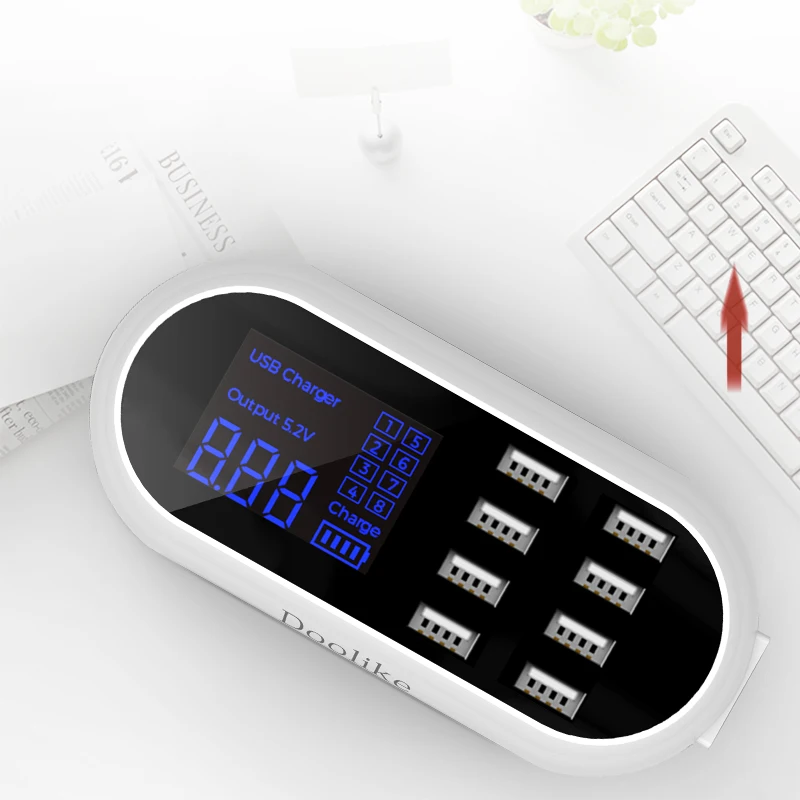  Doolike 8 USB-концентратор с ЖК-дисплеем умное зарядное устройство usb для мобильного телефона